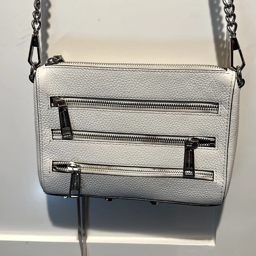 Rebecca Minkoff White Zipper Crossbody Bag